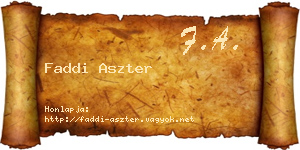 Faddi Aszter névjegykártya