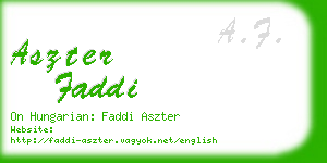 aszter faddi business card